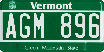 VT license plate AGM896