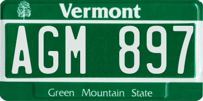 VT license plate AGM897