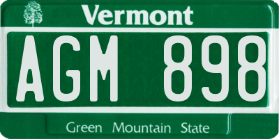 VT license plate AGM898