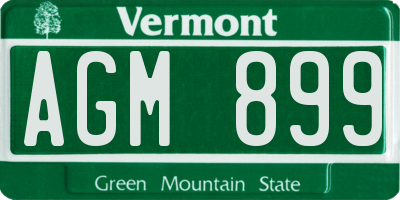 VT license plate AGM899