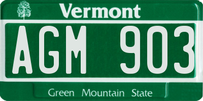 VT license plate AGM903
