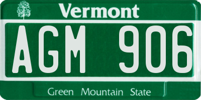 VT license plate AGM906