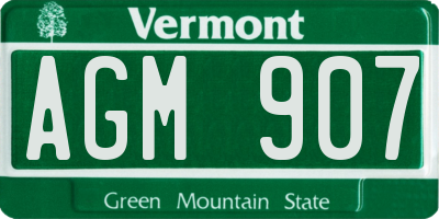 VT license plate AGM907