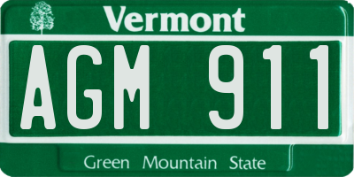 VT license plate AGM911
