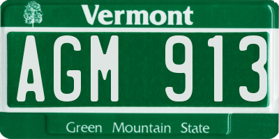 VT license plate AGM913