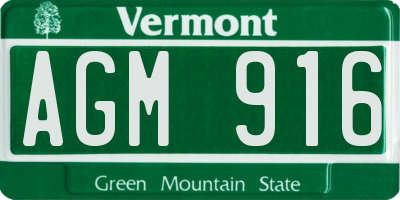 VT license plate AGM916