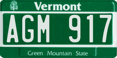 VT license plate AGM917