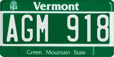 VT license plate AGM918