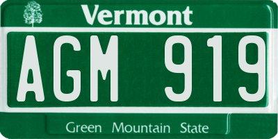 VT license plate AGM919