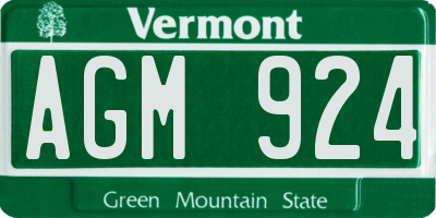 VT license plate AGM924