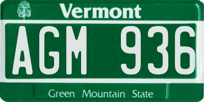 VT license plate AGM936