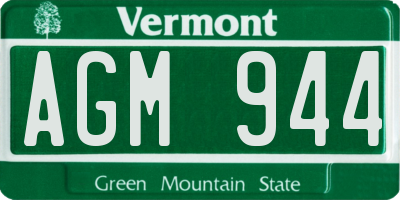 VT license plate AGM944