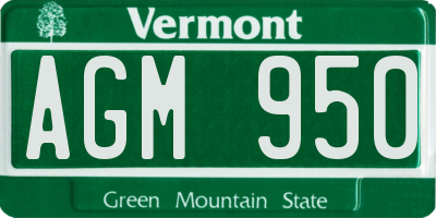 VT license plate AGM950