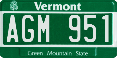 VT license plate AGM951