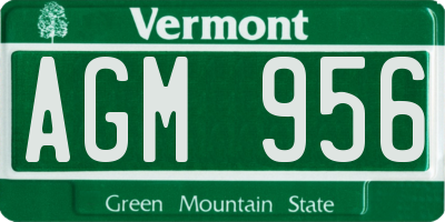 VT license plate AGM956