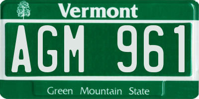 VT license plate AGM961