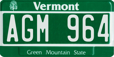VT license plate AGM964
