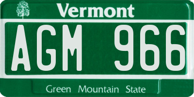 VT license plate AGM966