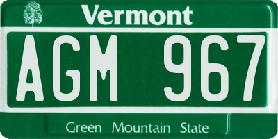 VT license plate AGM967