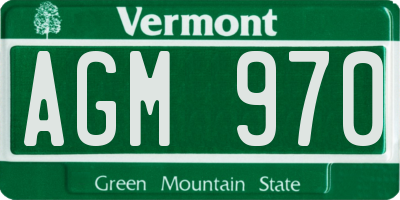 VT license plate AGM970