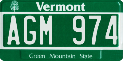VT license plate AGM974