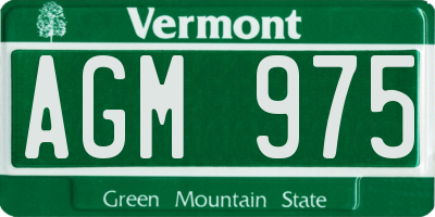 VT license plate AGM975