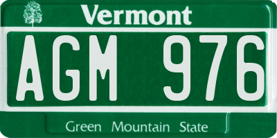 VT license plate AGM976