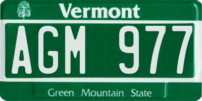 VT license plate AGM977