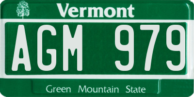 VT license plate AGM979