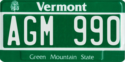 VT license plate AGM990