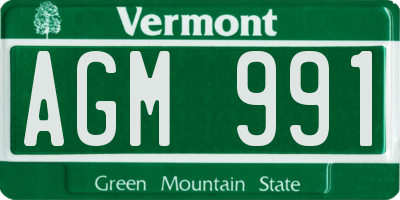 VT license plate AGM991