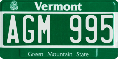 VT license plate AGM995