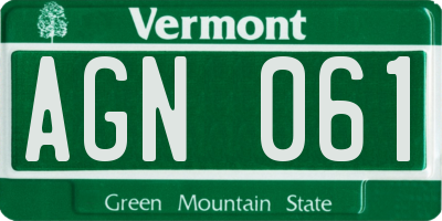 VT license plate AGN061