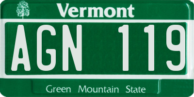 VT license plate AGN119