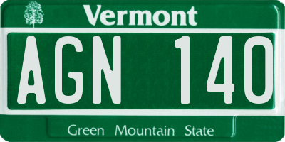 VT license plate AGN140