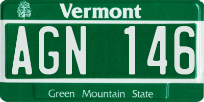 VT license plate AGN146