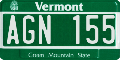 VT license plate AGN155