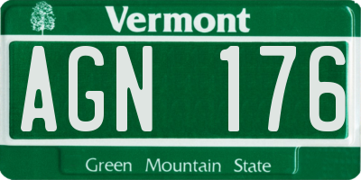 VT license plate AGN176