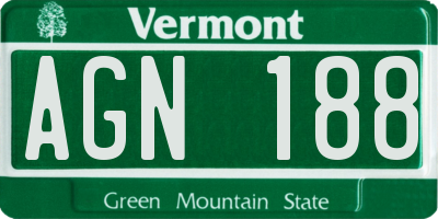 VT license plate AGN188