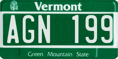 VT license plate AGN199