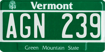 VT license plate AGN239