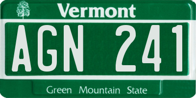 VT license plate AGN241