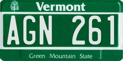 VT license plate AGN261