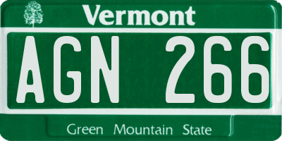 VT license plate AGN266