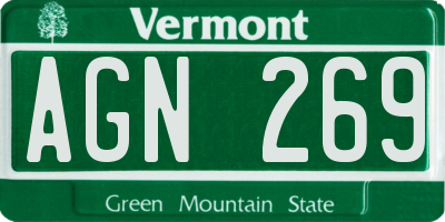 VT license plate AGN269