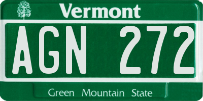 VT license plate AGN272
