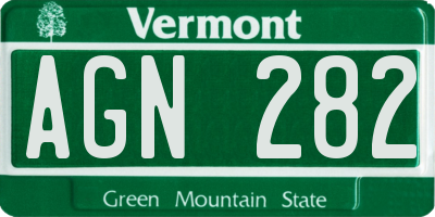 VT license plate AGN282