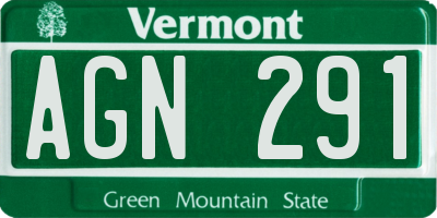 VT license plate AGN291