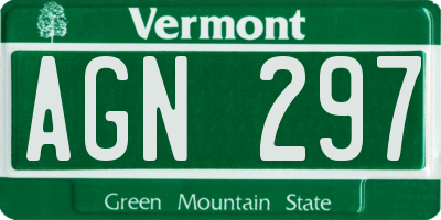 VT license plate AGN297