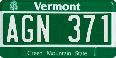 VT license plate AGN371